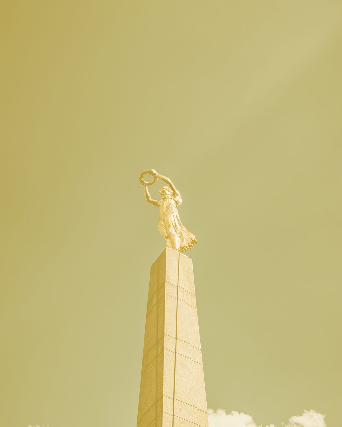 The Gëlle Fra monument against the sky, Luxembourg