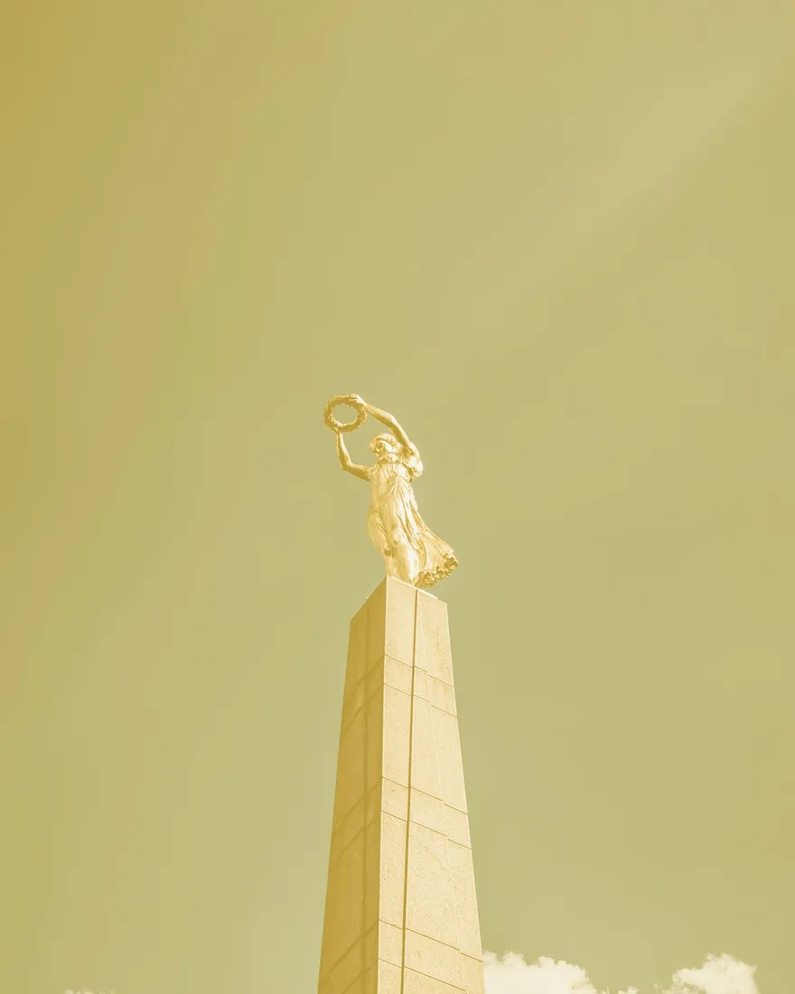 The Gëlle Fra monument against the sky, Luxembourg
